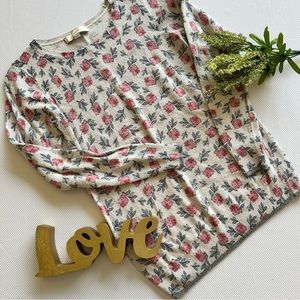 LOFT. Floral wool blend sweater